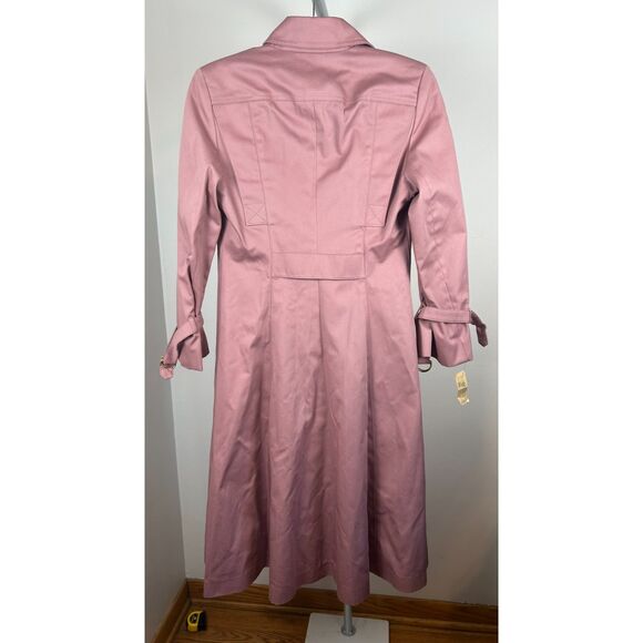 NWT NOS Vintage Fleet Street Women's Size 6 Pink Trench Coat Hong Kong S 80s - Picture 2 of 7